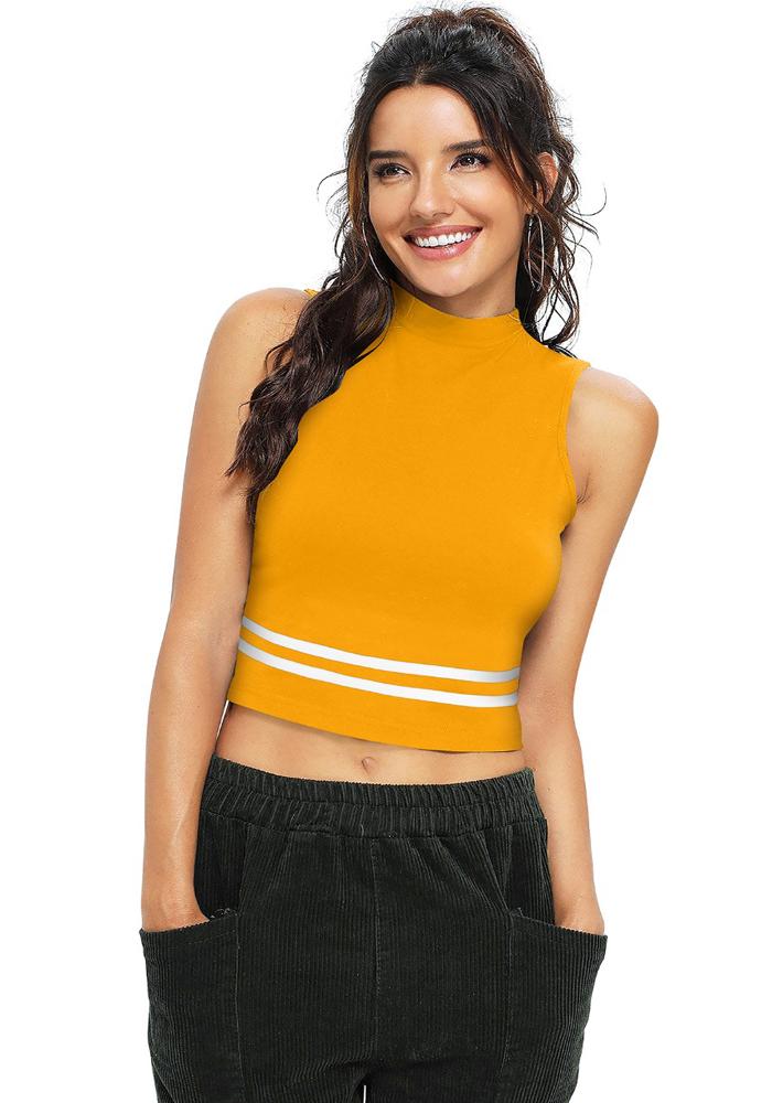 Women Yellow Crop Top