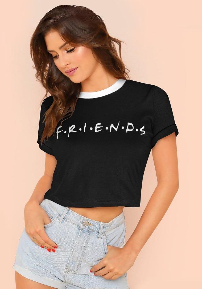 Women Black Crop Top