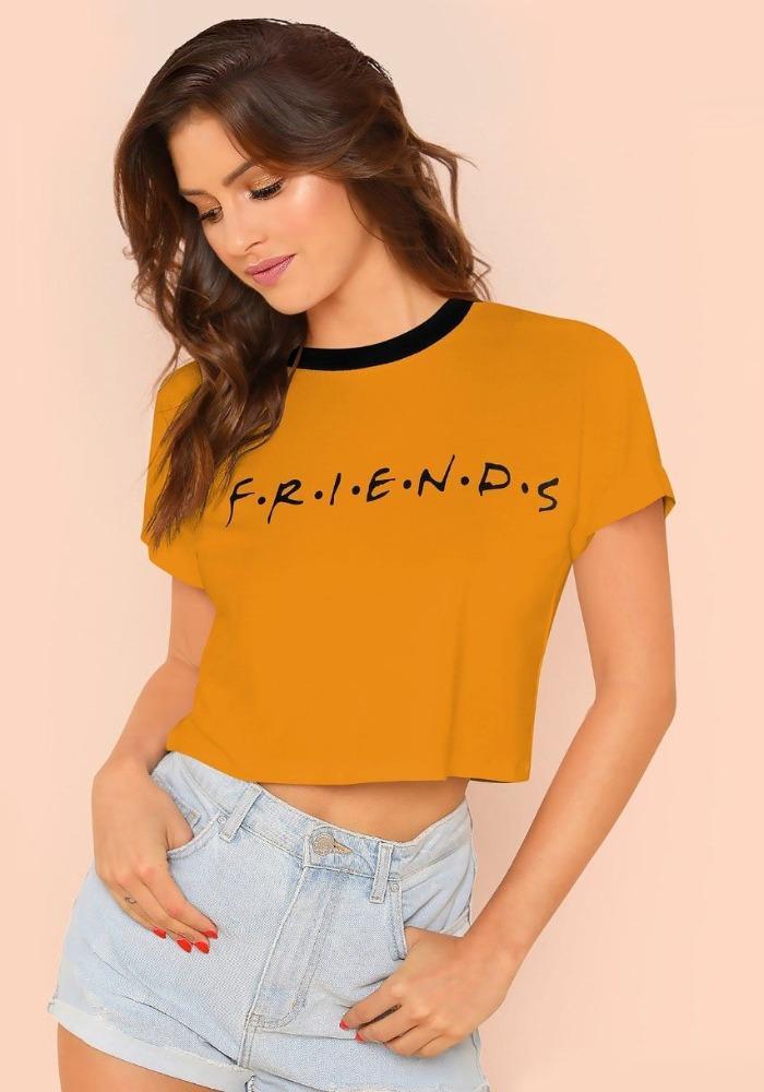 Women Yellow Crop Top