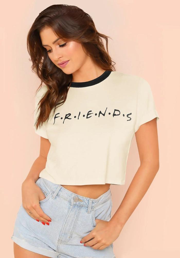 Women Cream Crop Top