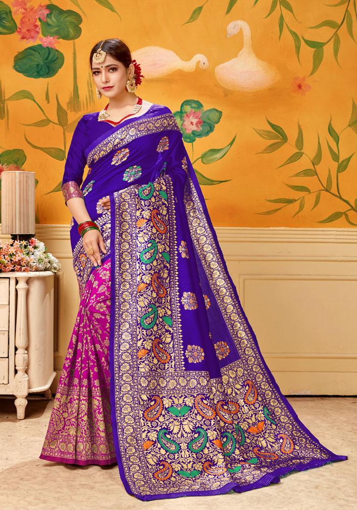 Art silk & Zari Jacquard work Rich  With Pallu