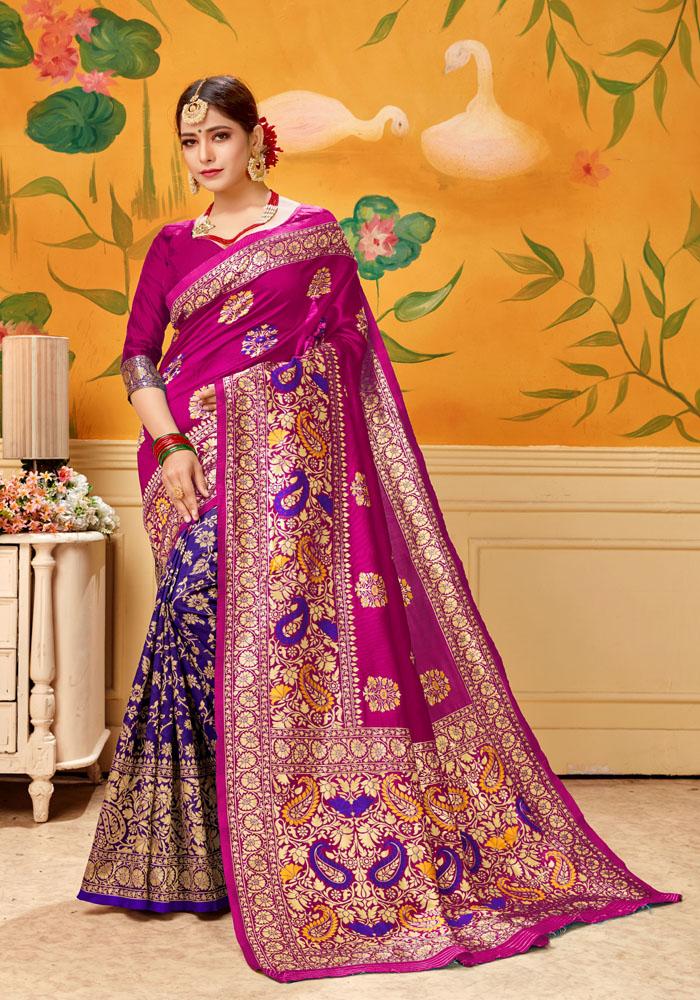 Art silk & Zari Jacquard work Rich  With Pallu
