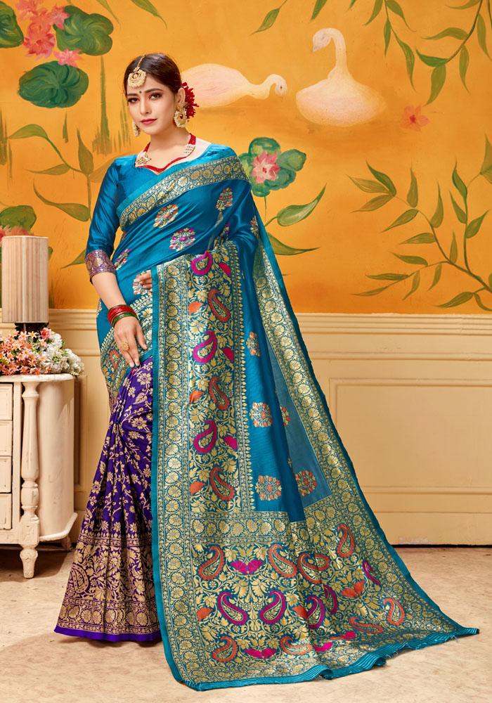 Art silk & Zari Jacquard work Rich  With Pallu