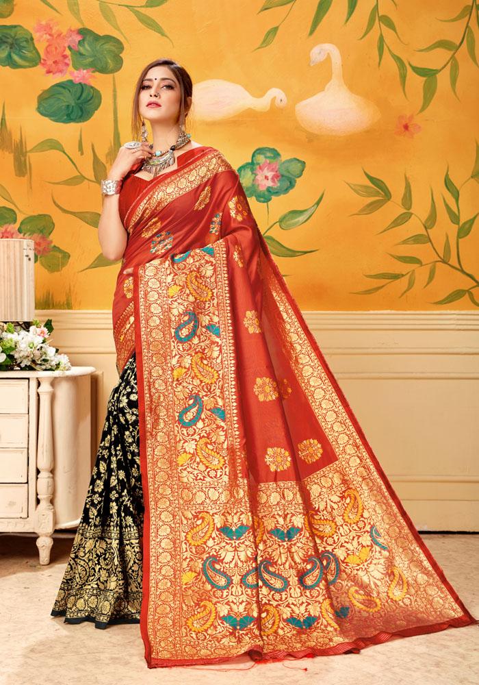 Art silk & Zari Jacquard work Rich  With Pallu