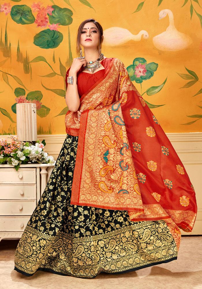 Art silk & Zari Jacquard work Rich  With Pallu