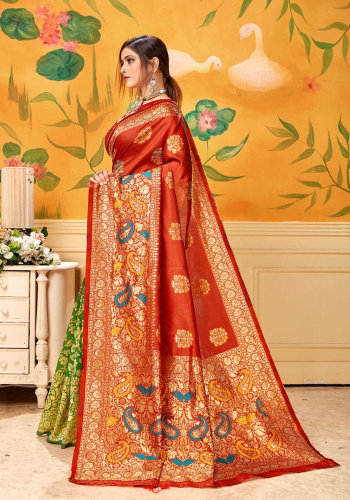 Art silk & Zari Jacquard work Rich  With Pallu