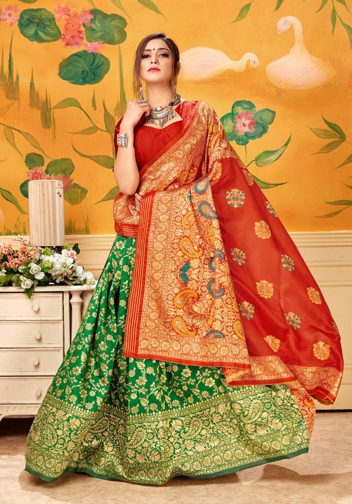Art silk & Zari Jacquard work Rich  With Pallu